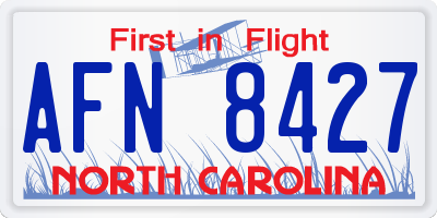 NC license plate AFN8427