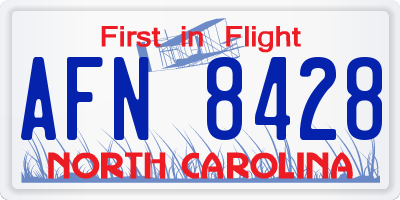 NC license plate AFN8428