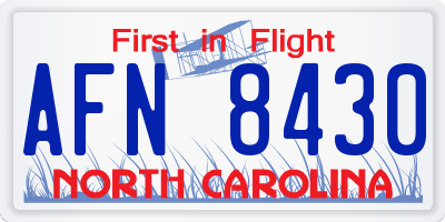 NC license plate AFN8430
