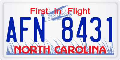 NC license plate AFN8431