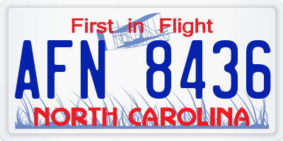 NC license plate AFN8436