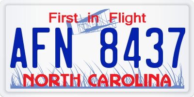 NC license plate AFN8437