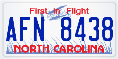 NC license plate AFN8438
