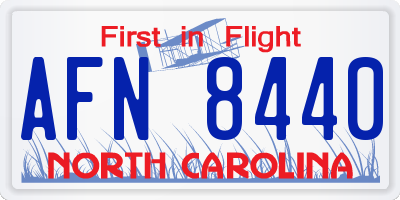 NC license plate AFN8440