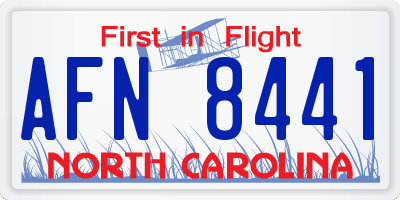 NC license plate AFN8441