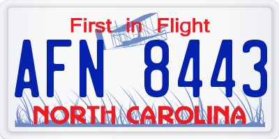 NC license plate AFN8443