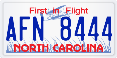 NC license plate AFN8444