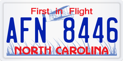 NC license plate AFN8446