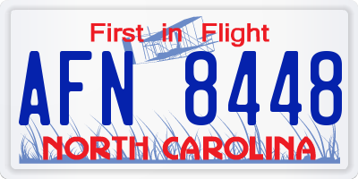 NC license plate AFN8448