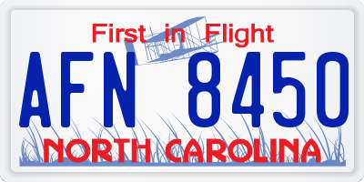 NC license plate AFN8450