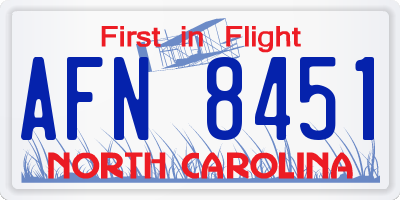 NC license plate AFN8451