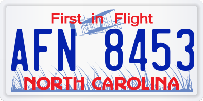 NC license plate AFN8453