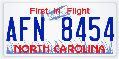 NC license plate AFN8454