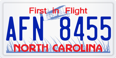 NC license plate AFN8455