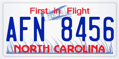 NC license plate AFN8456