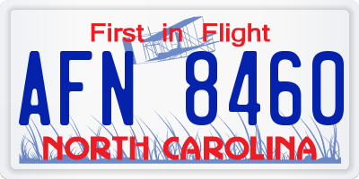 NC license plate AFN8460