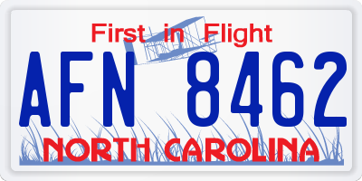 NC license plate AFN8462
