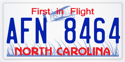 NC license plate AFN8464