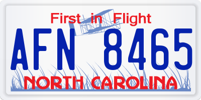 NC license plate AFN8465