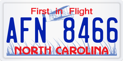 NC license plate AFN8466