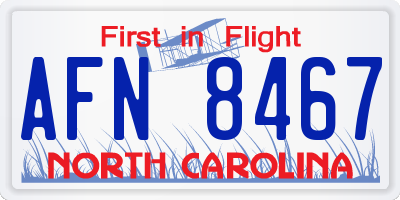 NC license plate AFN8467