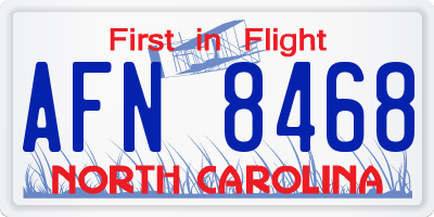 NC license plate AFN8468