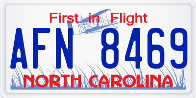 NC license plate AFN8469