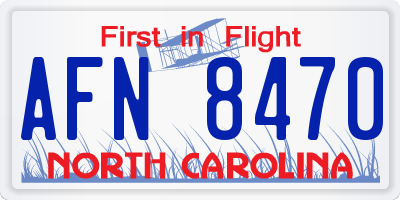 NC license plate AFN8470