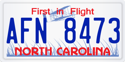 NC license plate AFN8473