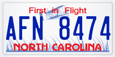 NC license plate AFN8474