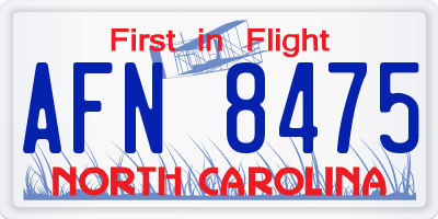 NC license plate AFN8475