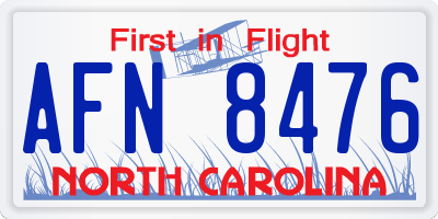 NC license plate AFN8476