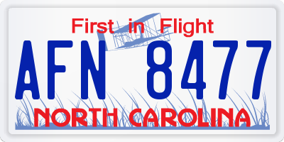 NC license plate AFN8477