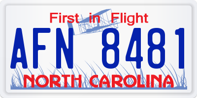 NC license plate AFN8481