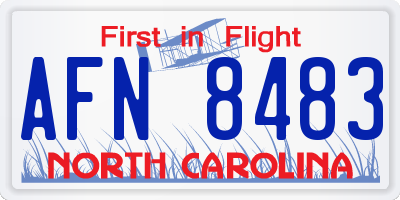 NC license plate AFN8483