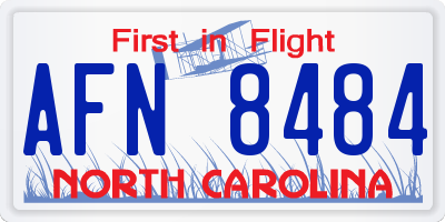 NC license plate AFN8484
