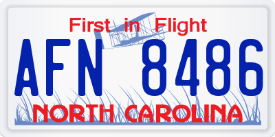NC license plate AFN8486