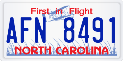 NC license plate AFN8491