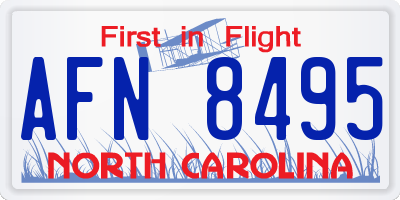 NC license plate AFN8495