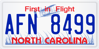 NC license plate AFN8499