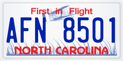 NC license plate AFN8501