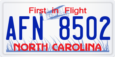 NC license plate AFN8502