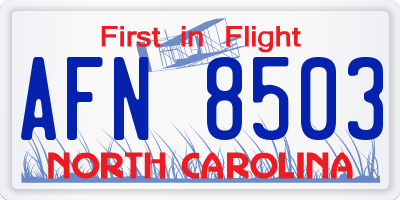 NC license plate AFN8503