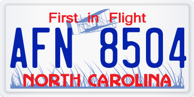 NC license plate AFN8504