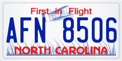 NC license plate AFN8506