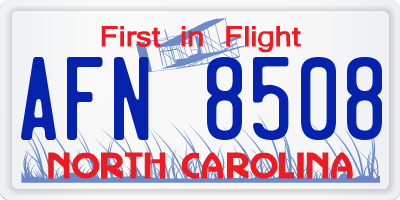 NC license plate AFN8508