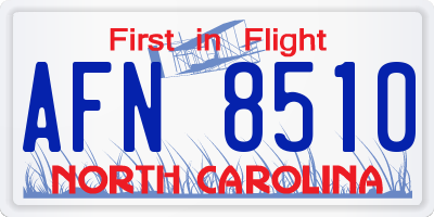 NC license plate AFN8510