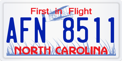NC license plate AFN8511