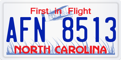 NC license plate AFN8513