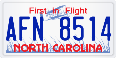 NC license plate AFN8514